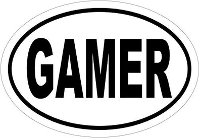 WickedGoodz Oval Vinyl Video Gamer Decal - Funny Bumper Sticker - Perfect Gamer Friend Gag or Funny Gift-WickedGoodz