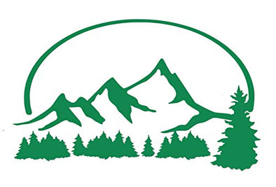 Personalized Forrest and Mountain Vinyl Decal - Nature Hiking Bumper Sticker, for Tumblers, Laptops, Car Windows - Pick Size and Color-WickedGoodz