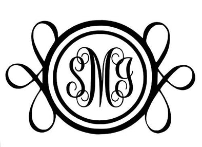 Custom Initial Monogram Decal Single Loop Design-WickedGoodz