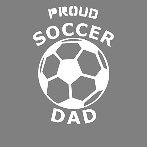 WickedGoodz White Soccer Ball Proud Dad Vinyl Decal-WickedGoodz
