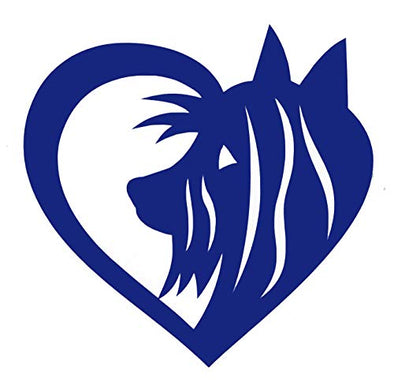 Personalized Heart Shaped Yorkie Vinyl Decal - Yorkshire Terrier Bumper Sticker, for Tumblers, Laptops, Car Windows - Pick Size and Color-WickedGoodz