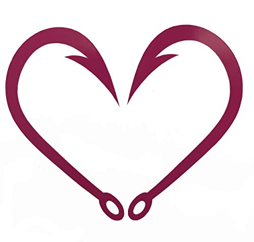 Custom Heart Fishing Hooks Vinyl Decal-WickedGoodz