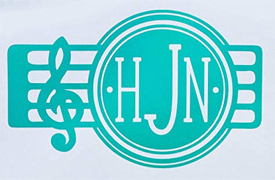 Monogram Music Vinyl Decal Name Initial Sticker-WickedGoodz