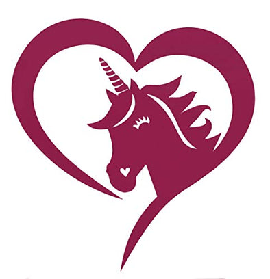 Custom Unicorn Vinyl Decal Heart Shaped Bumper Sticker-WickedGoodz