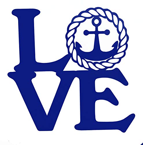 Custom Vinyl Love Nautical Anchor Sticker - Beach Love Decal, Sailing Bumper Sticker for Tumblers, Laptops, Car Windows-WickedGoodz