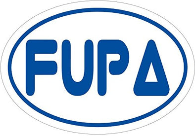 WickedGoodz Oval Blue FUPA Vinyl Decal - Funny Bumper Sticker - Perfect Joke or Gag Gift-WickedGoodz