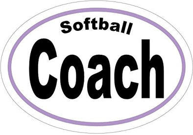 WickedGoodz Oval Vinyl Softball Coach Decal - Softball Bumper Sticker-WickedGoodz