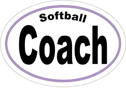 WickedGoodz Oval Vinyl Softball Coach Decal - Softball Bumper Sticker-WickedGoodz