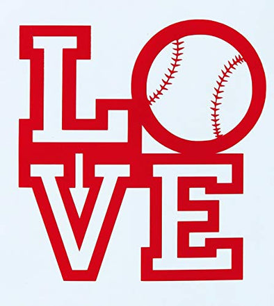 Custom LOVE Baseball or Softball Vinyl Decal Sports Bumper Sticker-WickedGoodz