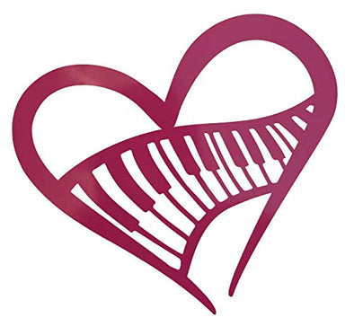 Custom Keyboard Heart Vinyl Decal - Piano Music Heart Bumper Sticker, for Tumblers, Laptops, Car Windows - Personalized Musician Gift-WickedGoodz