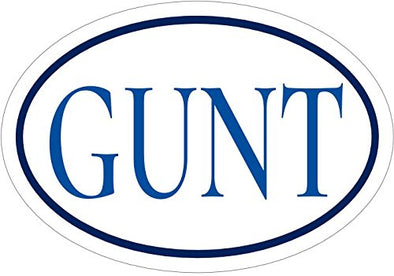 WickedGoodz Oval Vinyl Blue Gunt Decal - Funny Bumper Sticker - Perfect Joke or Gag Gift-WickedGoodz