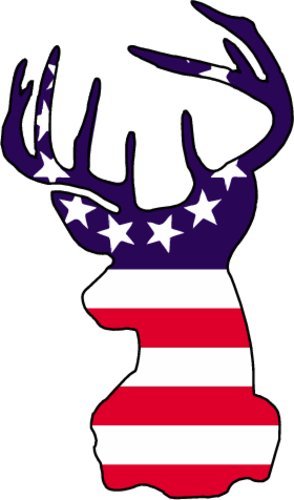 WickedGoodz Vinyl American Flag Deer Decal - Hunting Bumper Sticker - Perfect Outdoor Gift-WickedGoodz