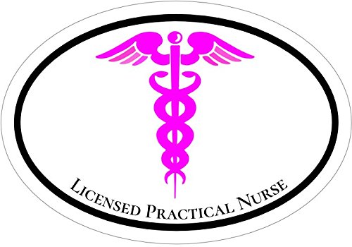 WickedGoodz Oval Vinyl Licensed Practical Nurse Caduceus Nurse Decal - LPN Bumper Sticker - Perfect Nurse Graduate Gift-WickedGoodz