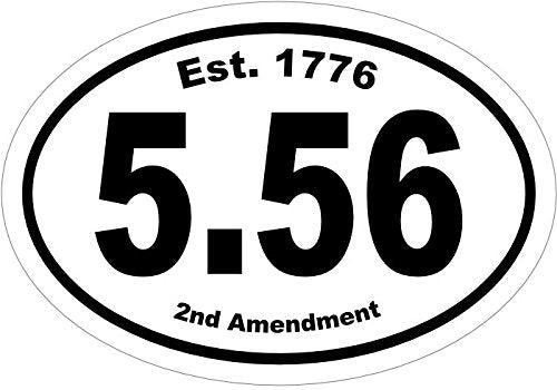 WickedGoodz Oval Vinyl Ar-15 556 Decal - Ar15 Bumper Sticker - Perfect 2nd Amendment Gift-WickedGoodz