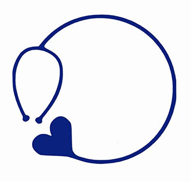 WickedGoodz Custom Vinyl Circular Stethoscope Heart Decal - Nurse Bumper Sticker, for Tumblers, Laptops, Car Windows - Pick Size and Color-WickedGoodz