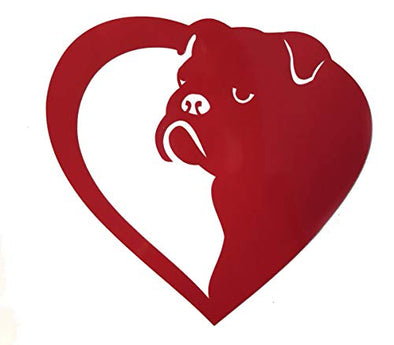 Pug Dog Vinyl Decal Heart Window Sticker-WickedGoodz