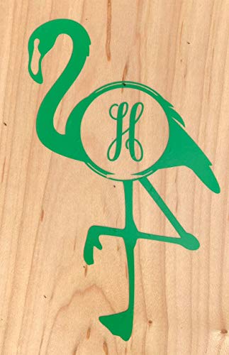 Custom Initial Monogram Vinyl Decal Flamingo Vinyl Decal-WickedGoodz