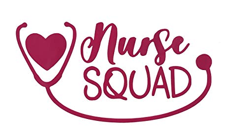 Custom Nurse Squad Stethoscope Vinyl Decal - Nursing Bumper Sticker, for Tumblers, Laptops, Car Windows - Heartbeat EKG ECG Medical design-WickedGoodz