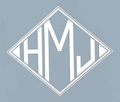 Custom Initial Monogram Vinyl Decal Bumper Sticker, for Tumblers, Laptops, Car Windows - Diamond Block Letter Design-WickedGoodz