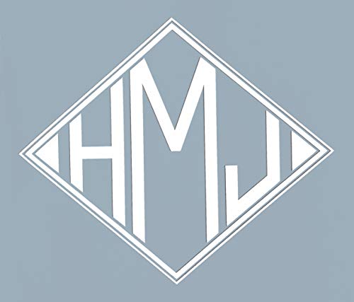 Custom Initial Monogram Vinyl Decal Bumper Sticker, for Tumblers, Laptops, Car Windows - Diamond Block Letter Design-WickedGoodz