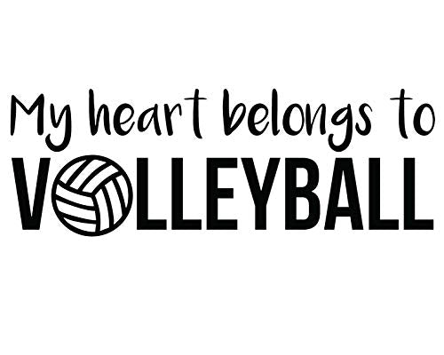 My Heart Belongs To Volleyball Vinyl Decal Sports Bumper Sticker-WickedGoodz