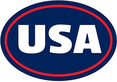 WickedGoodz Oval Red White and Blue USA Vinyl Decal - Patriotic Bumper Sticker - Perfect Pro United States Gift-WickedGoodz