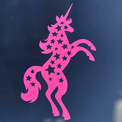 Custom Prancing Star Unicorn Decal - Custom Vinyl Sticker - Pick Size and Color-WickedGoodz