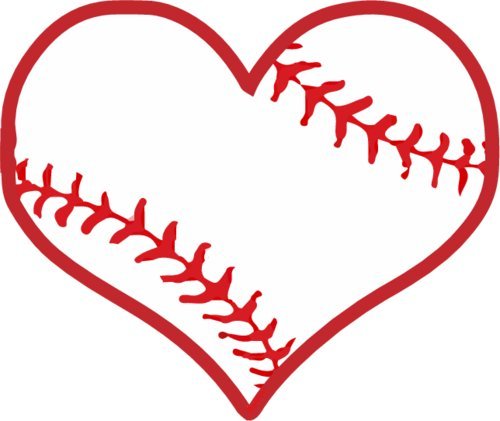 Die Cut Baseball Heart Vinyl Decal Parent Team or Coach Gift-WickedGoodz