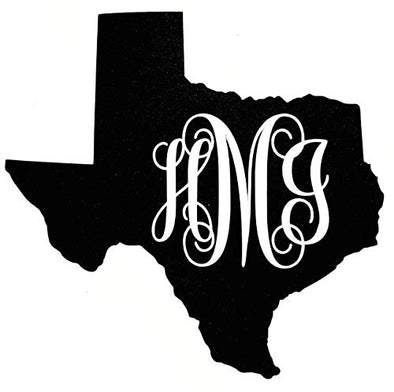 Custom Texas Vine Monogram Vinyl Decal Bumper Sticker, for Tumblers, Laptops, Car Windows - Fancy Letter Initial Design-WickedGoodz