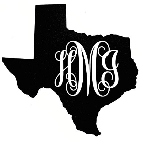 Custom Texas Vine Monogram Vinyl Decal Bumper Sticker, for Tumblers, Laptops, Car Windows - Fancy Letter Initial Design-WickedGoodz