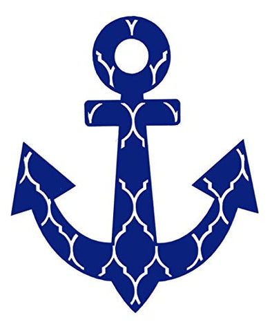 WickedGoodz Custom Vinyl Striped Anchor Decal - Nautical Bumper Sticker, for Tumblers, Laptops, Car Windows - Pick Size and Color-WickedGoodz