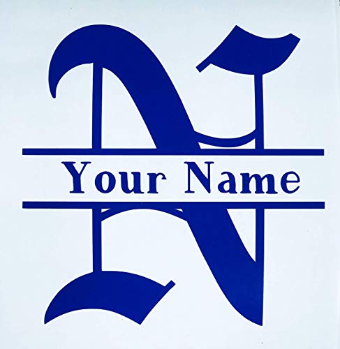 Custom Old English Split Monogram Family Initial Vinyl Decal - Personalized Bumper Sticker, for Tumblers, Laptops, Car Windows-WickedGoodz