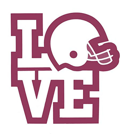 Love Football Helmet Vinyl Decal Sticker-WickedGoodz