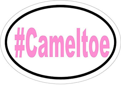 WickedGoodz Oval Cameltoe Vinyl Decal - Funny Bumper Sticker - Perfect Joke Gag Gift-WickedGoodz