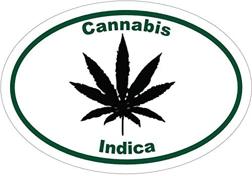 WickedGoodz Oval Vinyl Marijuana Decal - Pot Bumper Sticker - Perfect Ganja Lovers Gift-WickedGoodz
