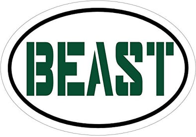 WickedGoodz Oval Vinyl Green Beast Decal - Funny Bumper Sticker - Perfect Inspirational Gift-WickedGoodz