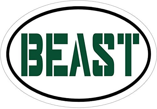 WickedGoodz Oval Vinyl Green Beast Decal - Funny Bumper Sticker - Perfect Inspirational Gift-WickedGoodz