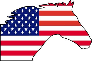 WickedGoodz Die Cut American Flag Horse Vinyl Decal - Equestrian Bumper Sticker - Perfect Equestrian Cowboy Cowgirl Gift-WickedGoodz
