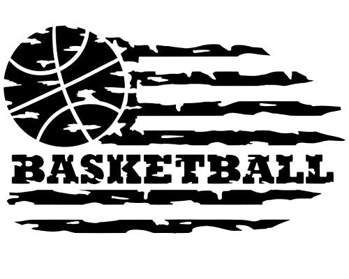 Custom Distressed Flag Basketball Vinyl Decal-WickedGoodz