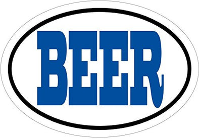 Oval Blue Beer Vinyl Decal - Craft Brew Bumper Sticker - Home Bar Decor - Beer Gift-WickedGoodz
