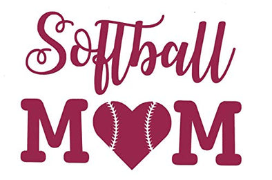 Custom Heart Softball Mom Vinyl Decal Fast Pitch Bumper Sticker-WickedGoodz