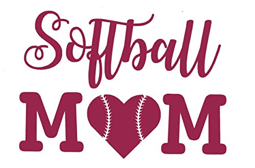 Custom Heart Softball Mom Vinyl Decal Fast Pitch Bumper Sticker-WickedGoodz