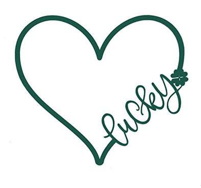 Custom Vinyl Heart Lucky Shamrock Decal - Irish Bumper Sticker, for Tumblers, Laptops, Car Windows - Pick Size and Color-WickedGoodz