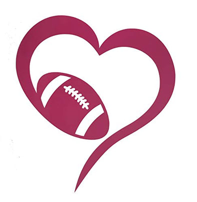 Custom Football Heart Vinyl Decal-WickedGoodz