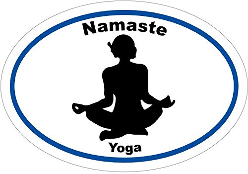 WickedGoodz Oval Blue Yoga Namaste Vinyl Decal - Ohm Bumper Sticker - Perfect Yoga Gift-WickedGoodz