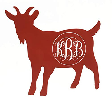 Custom Goat Circle Monogram Vinyl Decal-WickedGoodz