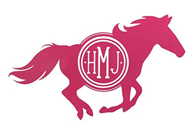 Custom Horse Monogram Vinyl Decal Equestrian Bumper Sticker-WickedGoodz
