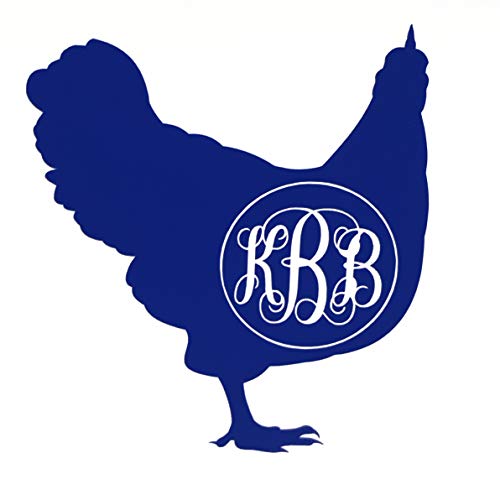 Custom Chicken Monogram Vinyl Decal-WickedGoodz
