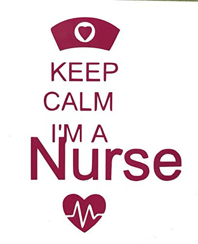 Custom Keep Calm Nurse Vinyl Decal - Nursing Bumper Sticker, for Tumblers, Laptops, Car Windows - Pick Size and Color-WickedGoodz