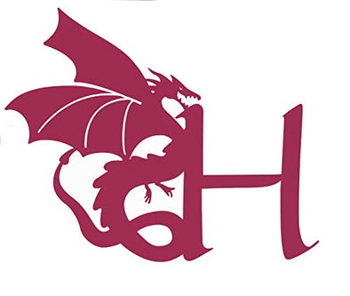 Custom Vinyl Dragon Initial Decal - Name Bumper Sticker, for Tumblers, Laptops, Car Windows - Personalized Letter Design-WickedGoodz